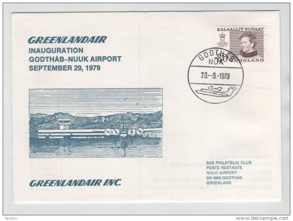 Greenland Greenlandair Flight Over Inauguration Godthaab - NUUK Airport 29-9-1979 - Storia Postale