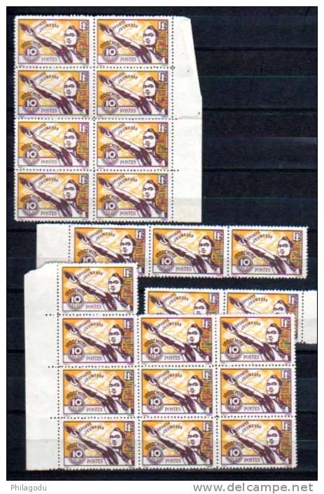 Jeunesse Sportive D'INDOCHINE  1944 , 23x  Yv. 284 / 285 **, Cote 131 €,(en 2010) - Ungebraucht