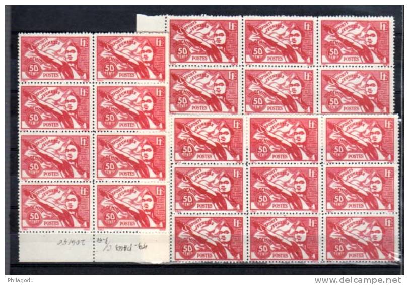 Jeunesse Sportive D'INDOCHINE  1944 , 23x  Yv. 284 / 285 **, Cote 131 €,(en 2010) - Neufs