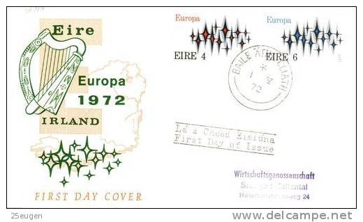 IRELAND  EUROPA CEPT 1972  FDC - 1972