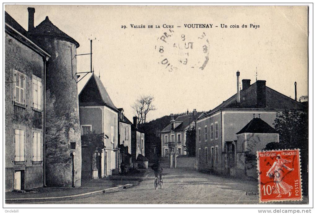 Voutenay Yonne Vue Du Village Cycliste 1910 état Superbe - Autres & Non Classés