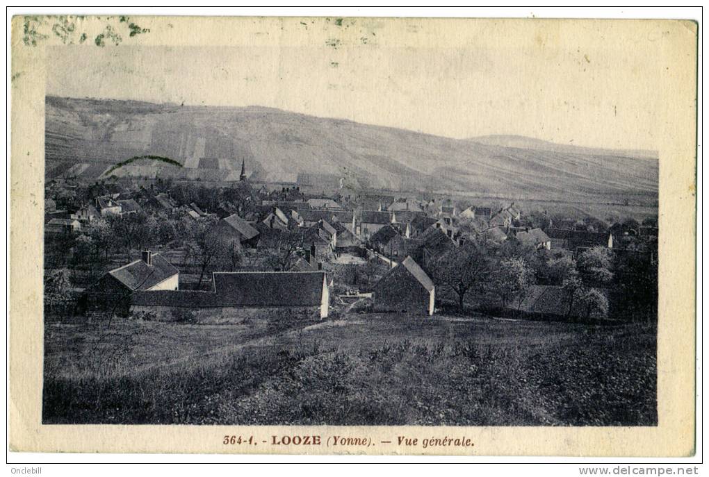 Looze Yonne Vue Générale Du Village 1927 - Autres & Non Classés