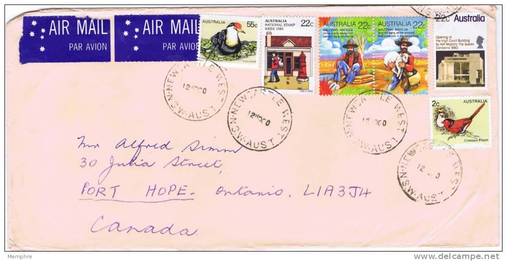 1980  Air Mail Letter To Canada Colorful Franking - Cartas & Documentos