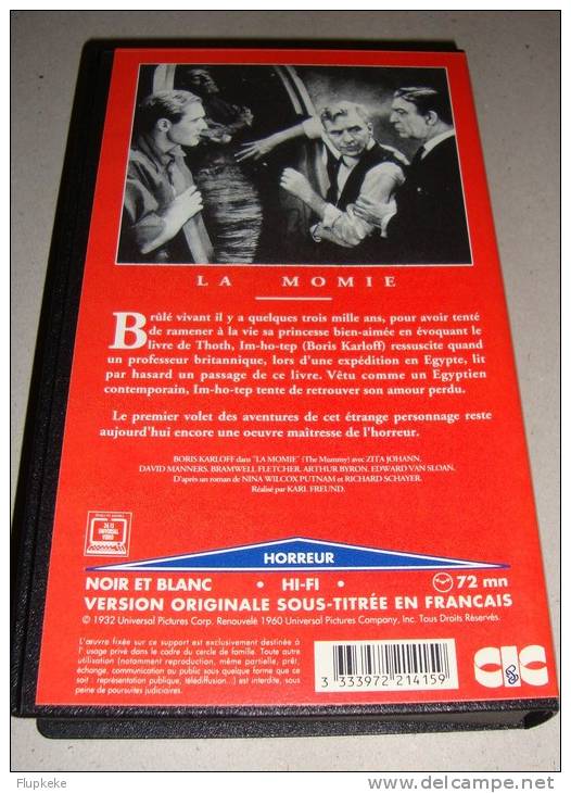 Vhs Pal La Momie The Mummy Karl Freund 1932 Version Originale Sous-titrée Français - Horreur