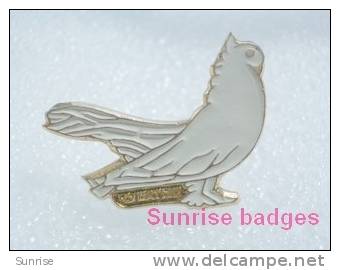 Animals: Birds Lopholaimus Antarcticus - Topknot Pigeon / Old Soviet Badge _35_an9202 - Animales