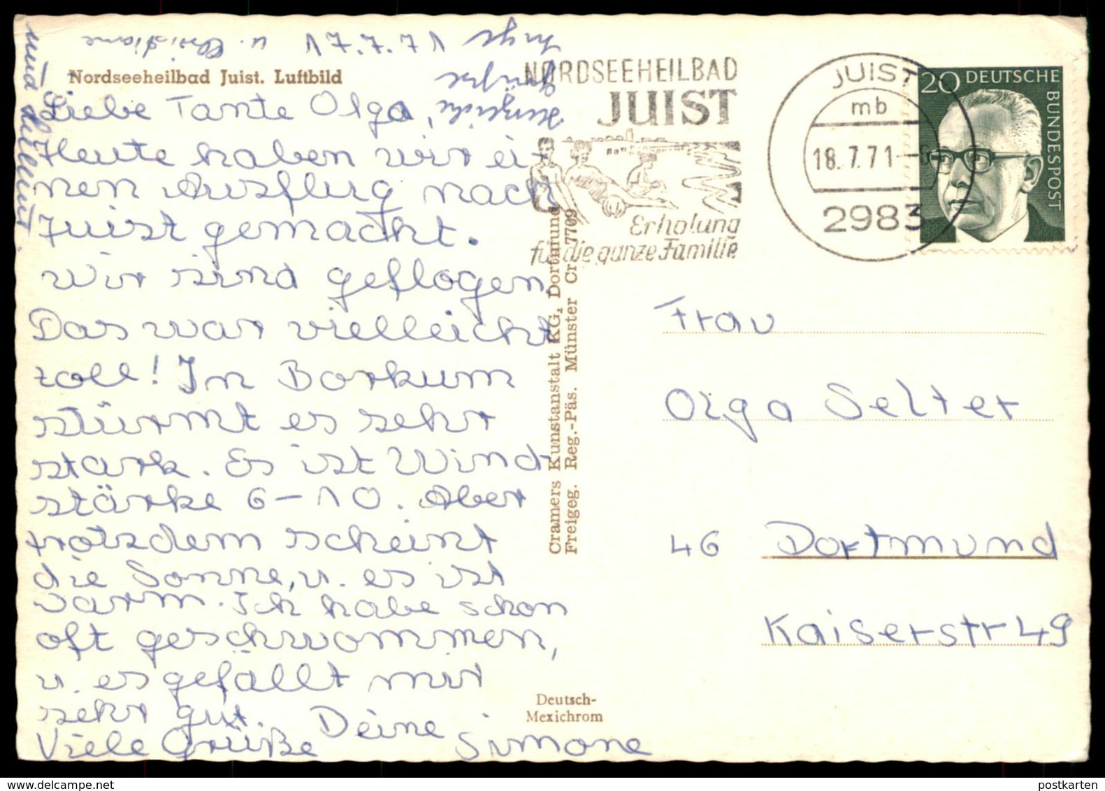 ÄLTERE POSTKARTE JUIST FLIEGERAUFNAHME Luftaufnahme Nordsee-Insel Luftbild Island Ile Ansichtskarte AK Cpa Postcard - Juist