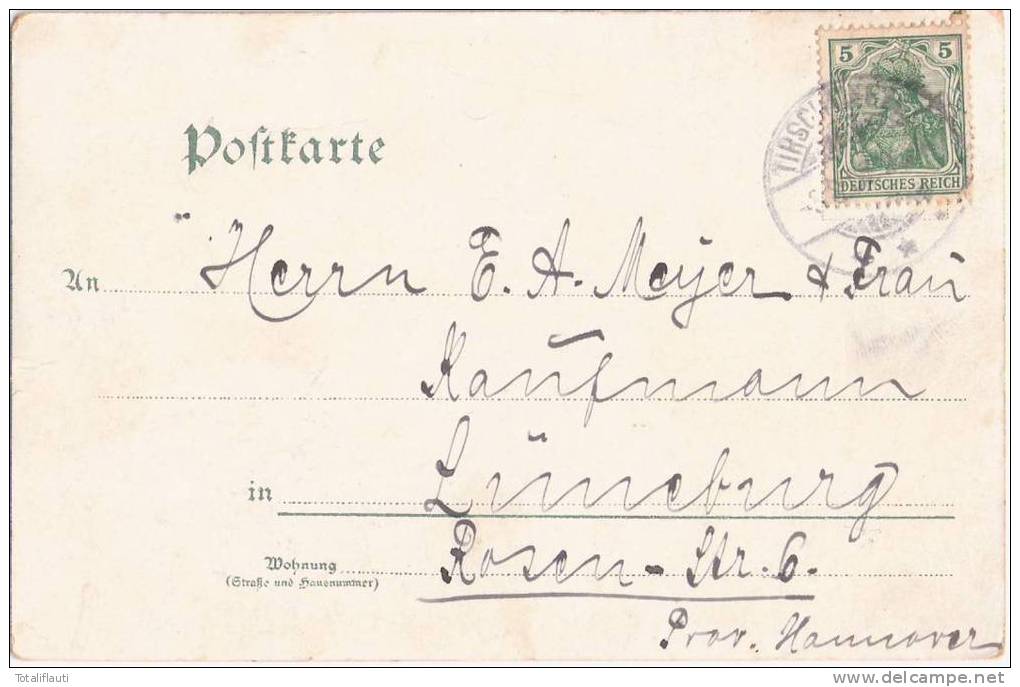 Gruß Aus TIRSCHTIEGEL Color Litho Post Amtsgericht Johanniter Krankenhaus Gesches Hotel Trciel 3.8.1907 - Neumark