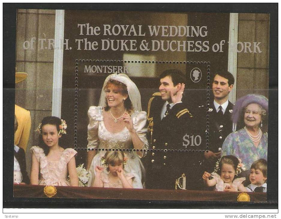 Montserrat 1986 Prince Andrew Wedding $10 Miniature Sheet MNH - Montserrat