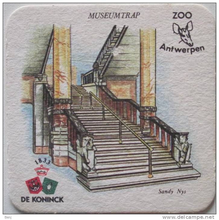 Sous-bock Bierviltje Coaster DE KONINCK ZOO ANTWERPEN ANVERS Museumtrap (GE) - Sous-bocks