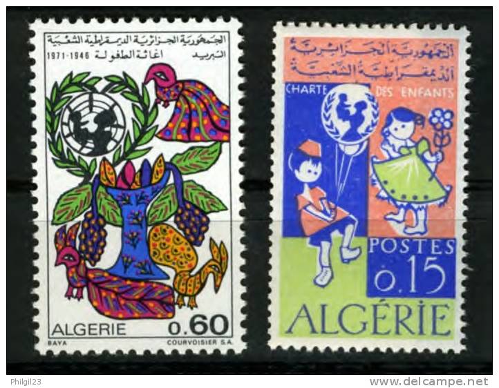 ALGERIE 1964 - CHARTE DES ENFANTS ET UNICEF 1971 - UNICEF