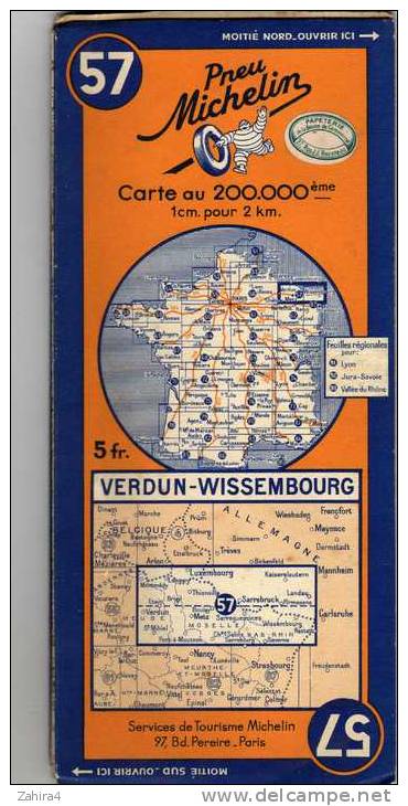 Michelin N° 57 - Verdun - Wissembourg - Roadmaps