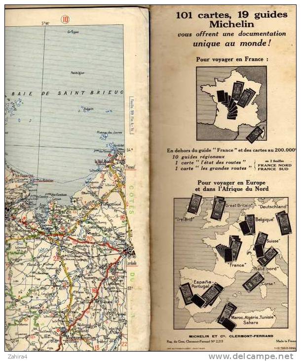 MICHELIN - N° 58  -  Brest  -  Quinper  - - Roadmaps
