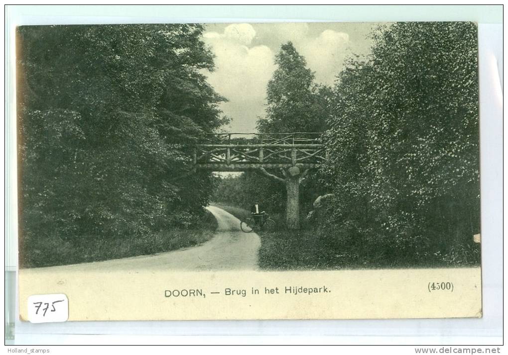 HANDGESCHREVEN ANSICHTKAART  NVPH 55 Uit 1907 Van DOORN (BRUG IN HET HIJDEPARK) Naar UTRECHT (775) - Doorn