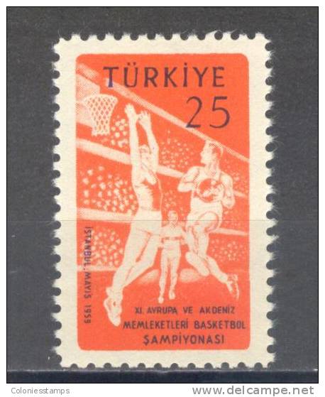 (SA0653) TURKEY, 1959 (11th European And Mediterranean Basketball Championship). Mi # 1626. MNH** Stamp - Unused Stamps