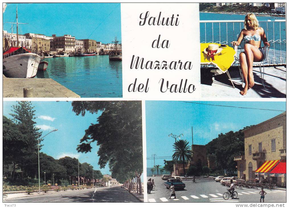 MAZZARA  DEL VALLO  /   Saluti Con Vedutine Viaggiata (difetto) - Mazara Del Vallo