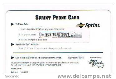 STATI UNITI (USA) - SPRINT / SCORE BOARD (REMOTE)  - 1997 GIRL   EXPIRY 02.98  - USED - RIF. 1213 - Sprint