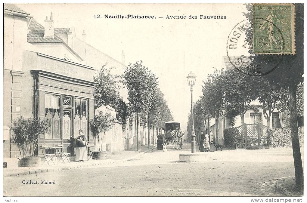 12. NEUILLY-PLAISANCE : Avenue Des Fauvettes - RARE CPA - Animation Avec Attelage - Courrier De 1921 - Neuilly Plaisance
