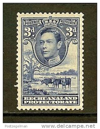 BECHUANALAND 1938 Hinged Stamp(s) George VI 3 D Ultramarin 105 - 1885-1964 Protectorat Du Bechuanaland