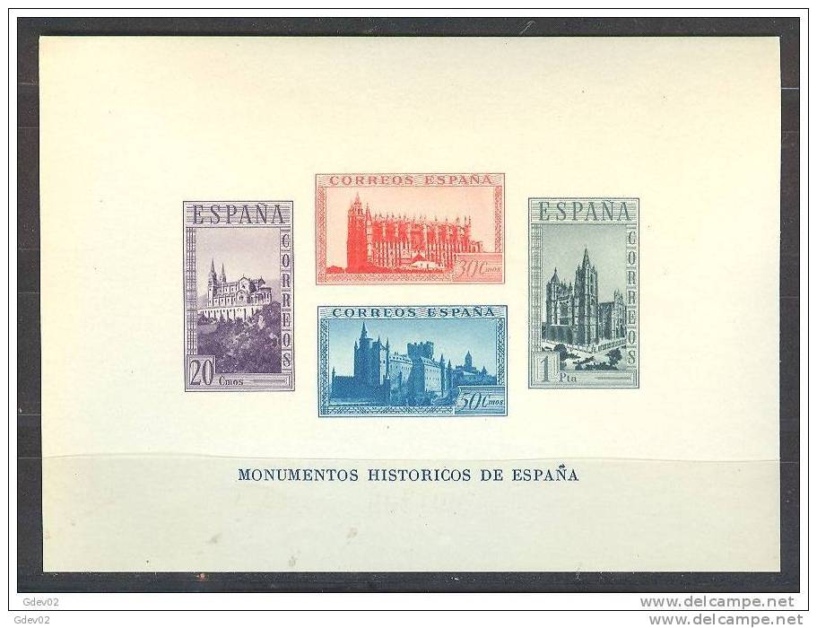 ES848SCSF-L3621TV.España.Spai N   Espagne HB.MONUMENTOS HISTORICOS,1938 ( Ed. 848**) Sin Charnela. SIN DENTAR LUJO - Plaatfouten & Curiosa