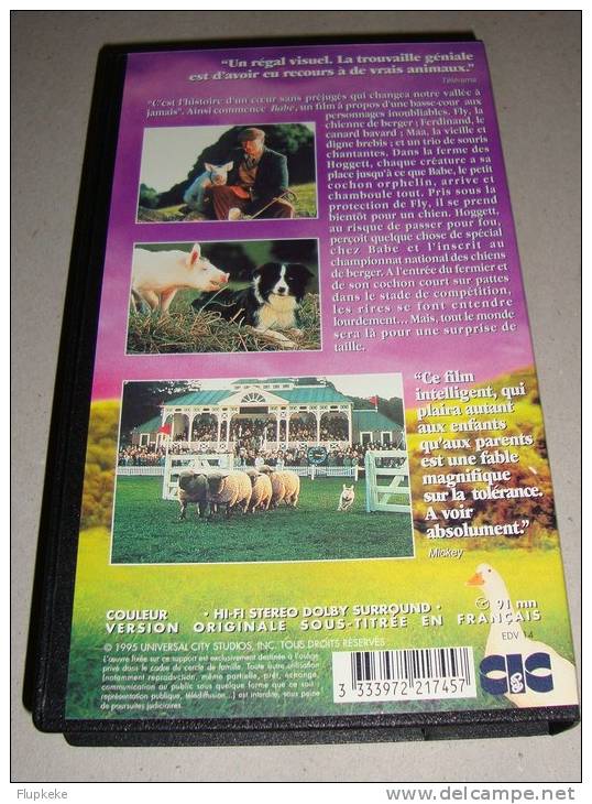 Vhs Pal Babe, Le Cochon Devenu Berger Babe, The Galant Pig Chris Noonan 1996 Version Originale Sous-titrée Français - Children & Family