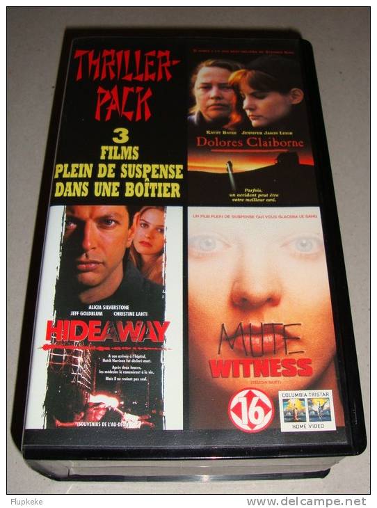 Vhs Pal Thrillerpack Dolores Claiborne Hideway Souvenirs De L´Au-delà Mute Witness Témoin Muet Version Française - Mystery