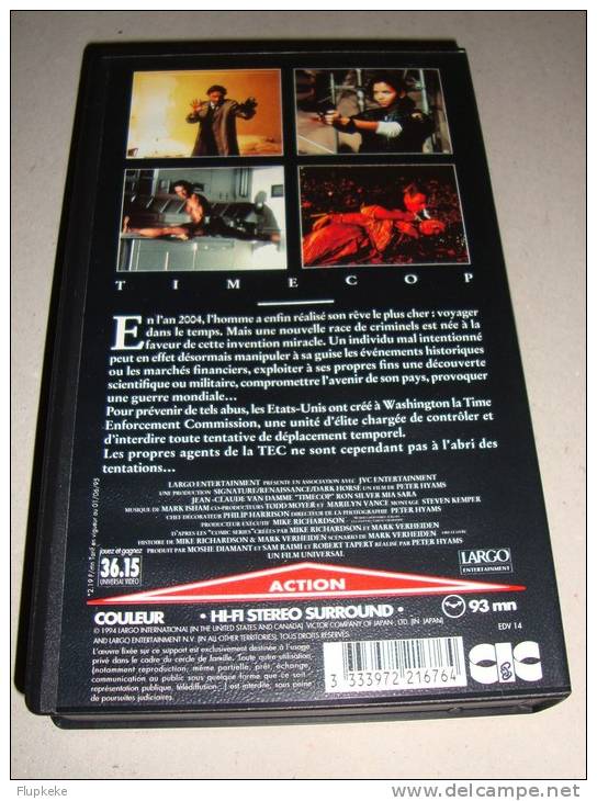 Vhs Pal Timecop Peter Hyams Jean-Claude Van Damme 1994 Version Française - Fantascienza E Fanstasy