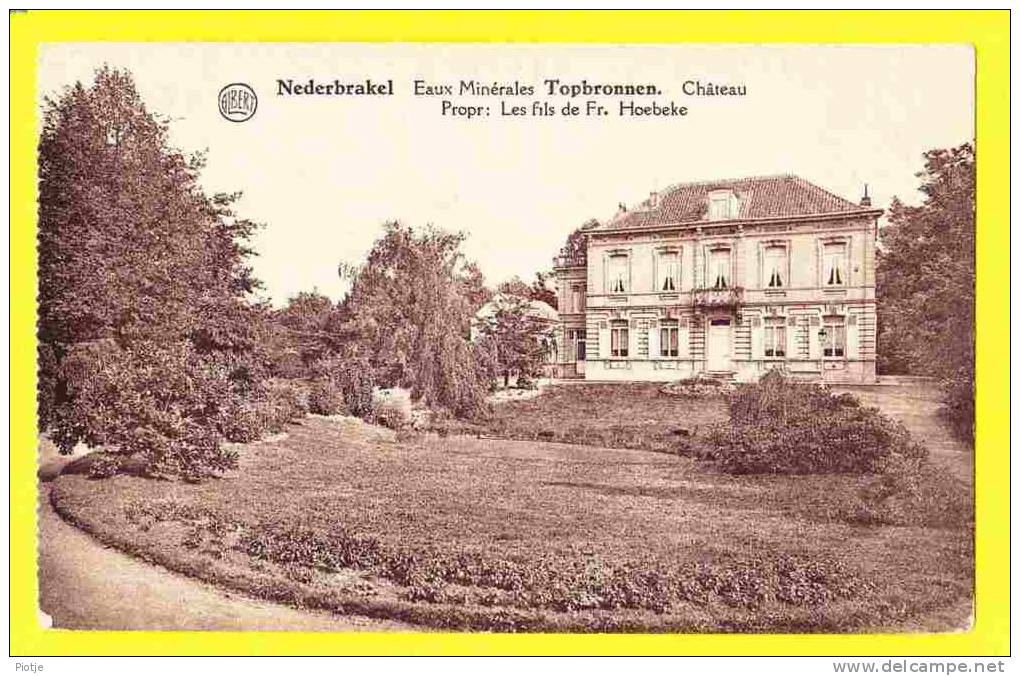 * Nederbrakel (Brakel - Oost Vlaanderen) * (Albert) Eaux Minérale Topbronnen, Chateau, Prop Les Fils De Hoebeke, Kasteel - Brakel