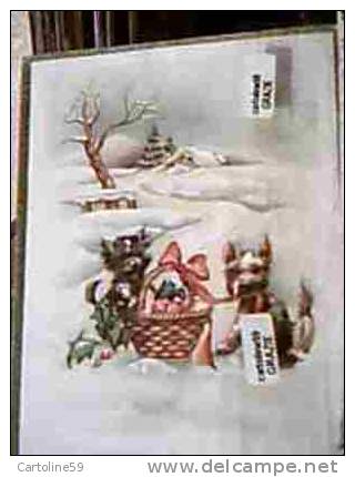 BUON NATALE  CANE DOG CON NEVE  ILLUSTRATA VB1960   DH9266 - Altri & Non Classificati