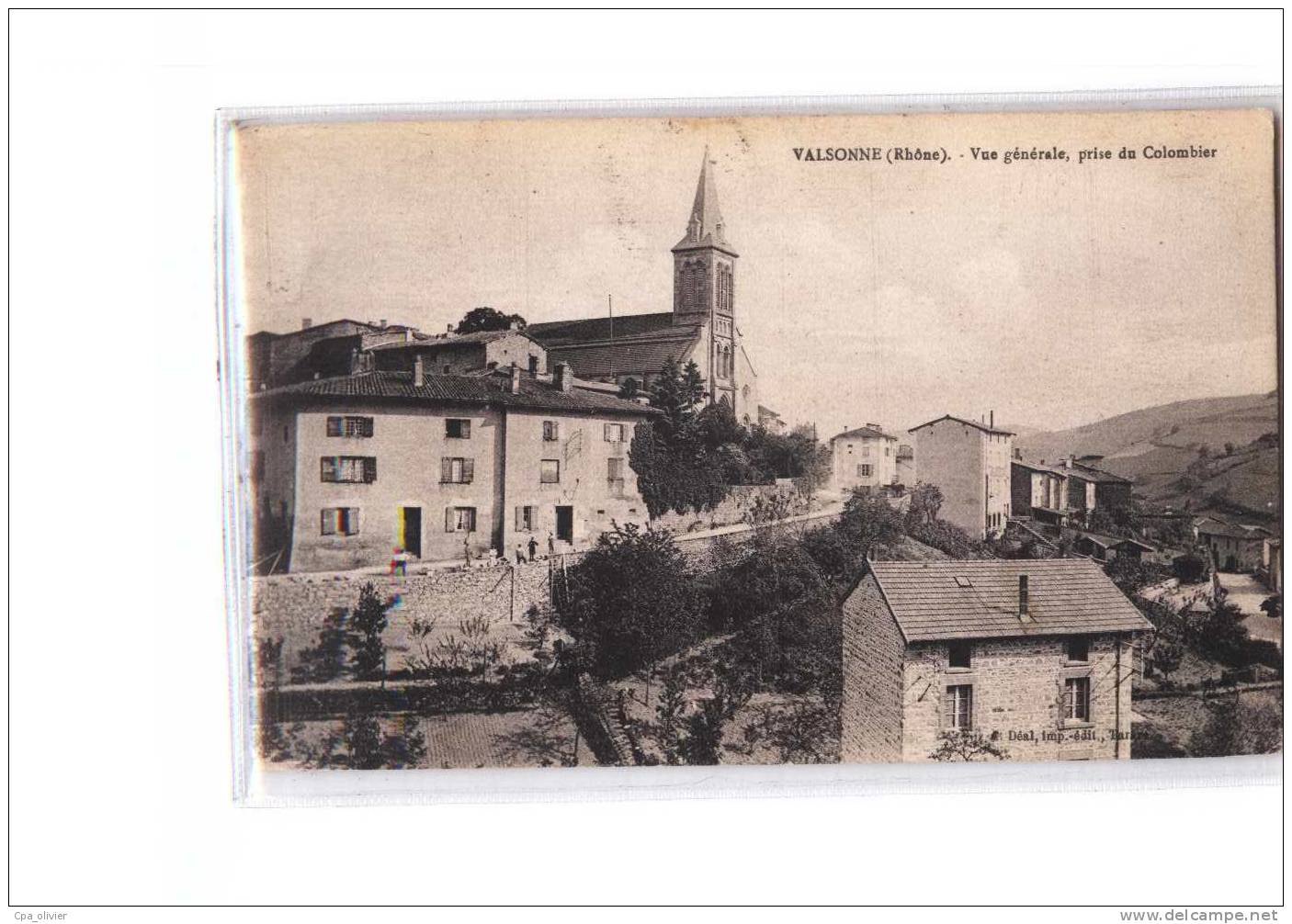 69 VALSONNE (envs Tarare) Vue Générale, Prise Du Colombier, Ed Déal, 1923 - Autres & Non Classés