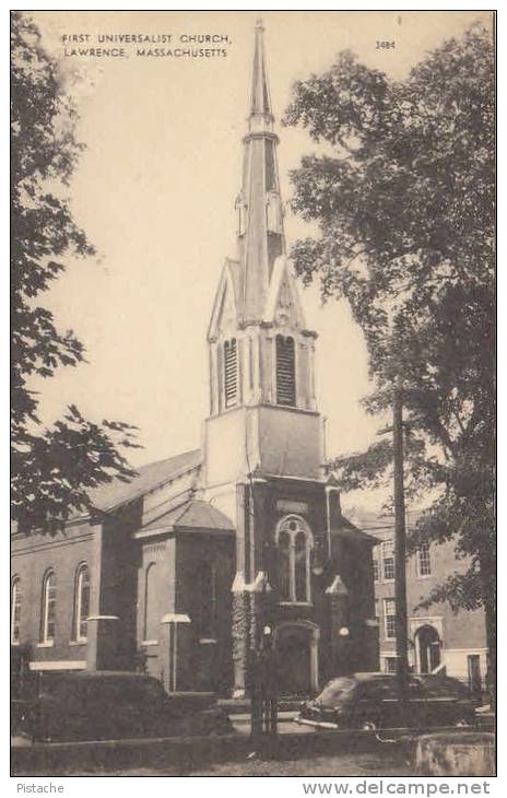 Lawrence Massachusetts - Universalist Church - Vintage 1945-50 - Unused - Good Condition - Lawrence