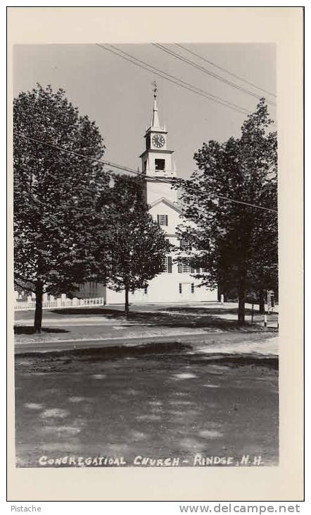 Real Photo Unused Vintage - Rindge New Hampshire N.H. - Church Congregational - Unused - Good Condition - Other & Unclassified