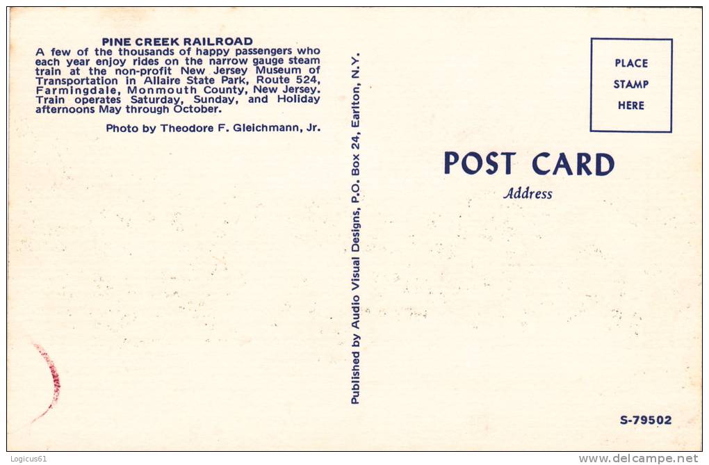 Trains,Pine Creek Railroad ,  Postcard Unused - Métro