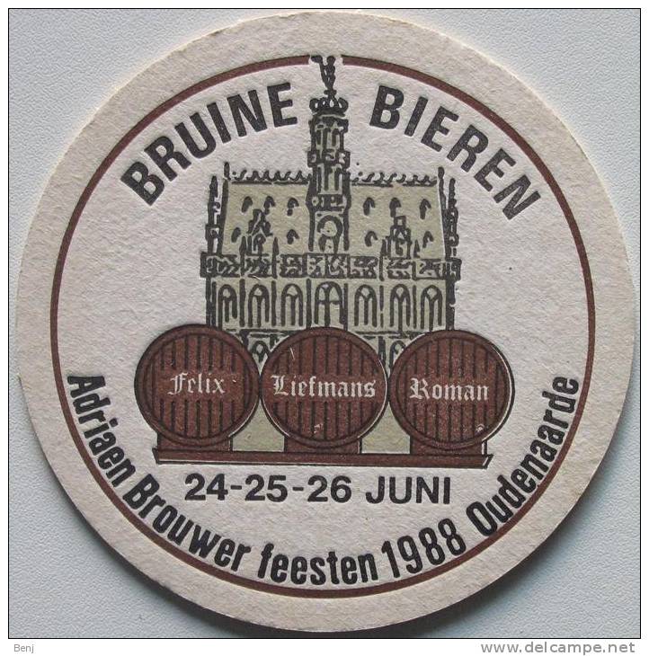 Sous-bock Bierdeckel Bierviltje Coaster FELIX LIEFMANS ROMAN Adriaen Brouwer Feesten 1988 Oudenaarde Audenarde (GE) - Sous-bocks