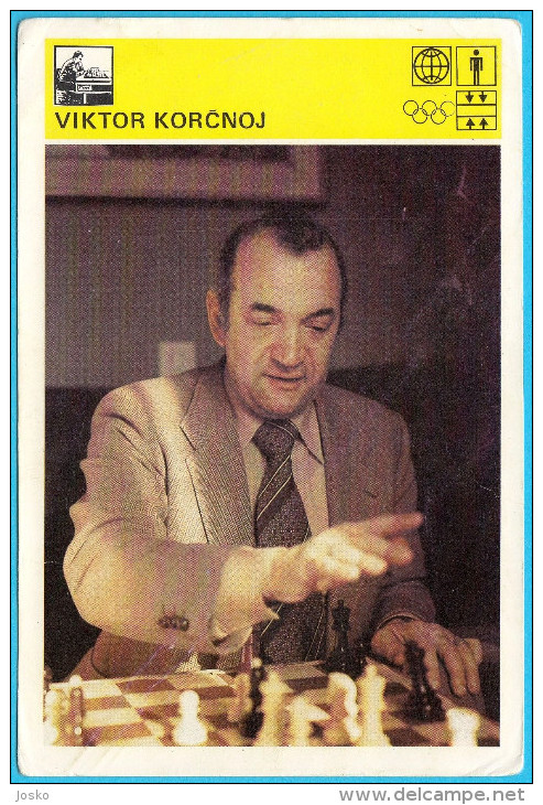 VIKTOR KORCHNOI - Russia Chess Grandmaster (Yugoslavia Old Card Svijet Sporta) Echecs Ajedrez Schach Scacchi Check Shah - Chess