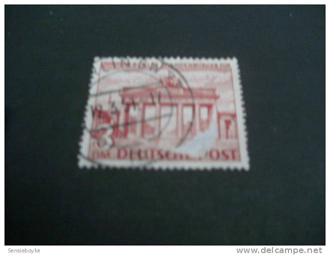 F4256-  Stamp -damaged On Front -missing Paper - Used  Germany Berlin, Scott # 9N59 Used Brandenburg Gate, 1949 - Gebraucht