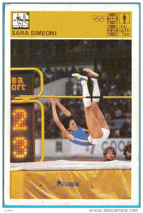 SARA SIMEONI  Italy Athletics High Jump (Yugoslavia Old Card Svijet Sporta) Jumping Italia Athletisme Atletismo Atletica - Athletics