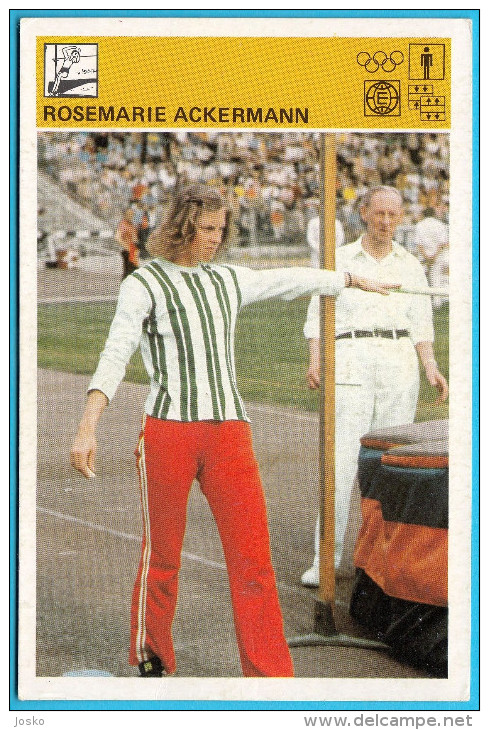 ROSEMARIE ACKERMANN Athletics High Jump Germany ( Yugoslavia Card Svijet Sporta) Saut En Haute Athletisme Leichtathletik - Athletics