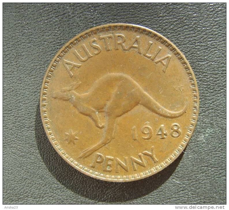 CT9-8: Australia PENNY 1948 - George VI - Kangaroo Leaping Left - Penny