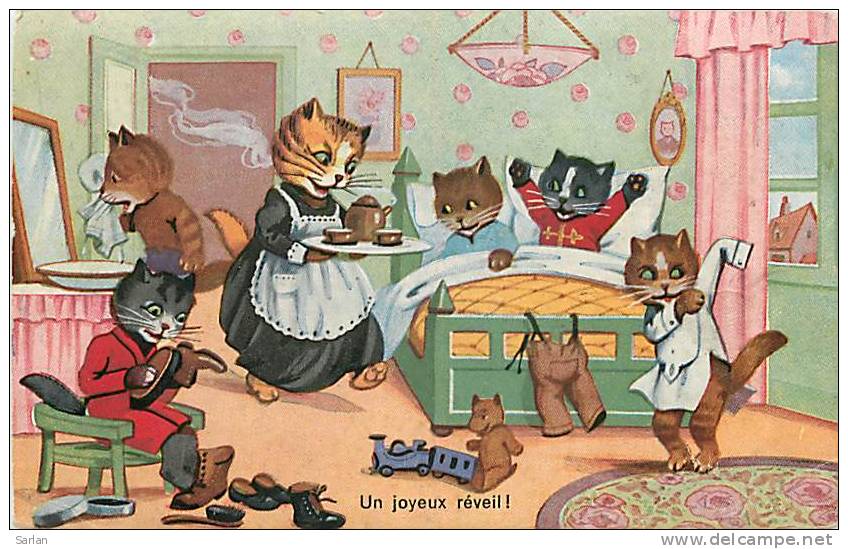 CHATS Humanisés Habillés , Cat Cats , Chatons Dessin , * 124 02 - Chats