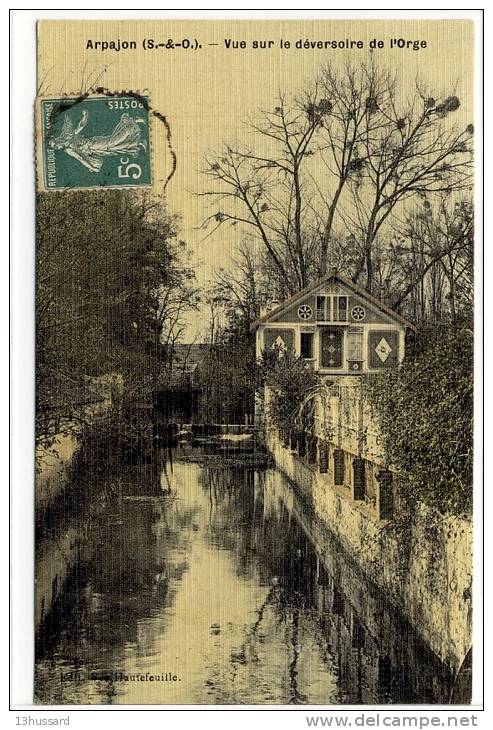 Carte Postale Ancienne Arpajon - Vue Sur Le Déversoir De L'Orge - Arpajon