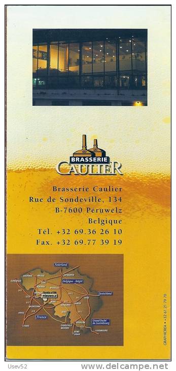 Dépliant Publicitaire Péruwelz (Belgique) - Brasserie Caulier - Alcohol