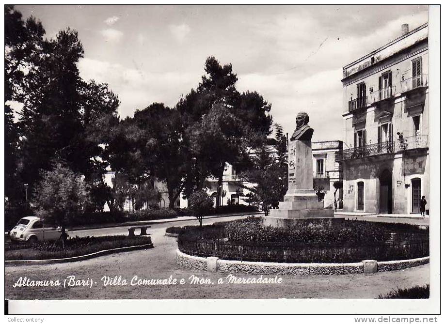 Altamura - Villa Comunale E Mon. A Mercadante- Formato Grande -  Viaggiata 1965 - Altamura