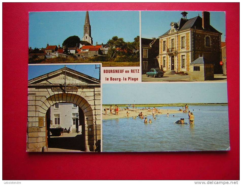 CPM-44-BOURGNEUF EN RETZ-L'EGLISE-LA MAIRIE-LE MUSEE-LA PLAGE -VOYAGEE1979 - Bourgneuf-en-Retz