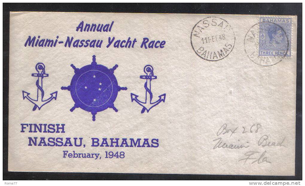 VER1311 - BAHAMAS 1948  , Giorgio VI Miami Nassau Yacht Race - 1859-1963 Colonie Britannique