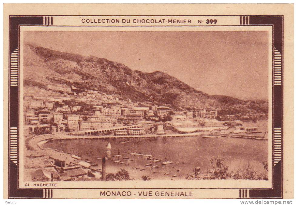 CHROMO  Image Chocolat MENIER   MONACO  Vue Generale   N° 399 - Menier