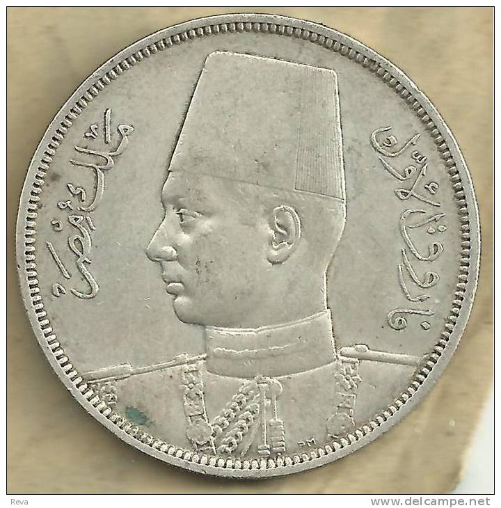 EGYPT 10 PIASTRES INSCRIPTIONS FRONT & KING HEAD BACK 1939-1358 AVF AG SILVER KM367 READ DESCRIPTION CAREFULLY !!! - Egipto