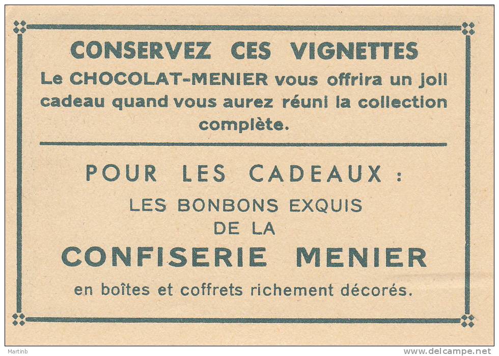CHROMO  Image Chocolat MENIER  SUISSE  GENEVE  Quai Du Mont Blanc  N° 287 - Menier