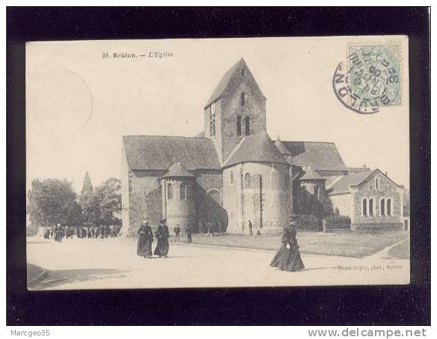 Brulon L'église édit.massé Leguy N° 38 Animée Sortie De Messe ? - Brulon