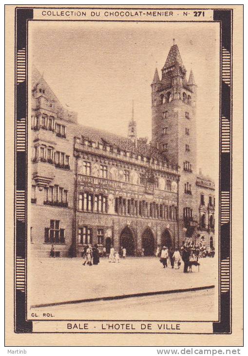 CHROMO  Image Chocolat MENIER  SUISSE  BALE Hotel De Ville  N° 271 - Menier