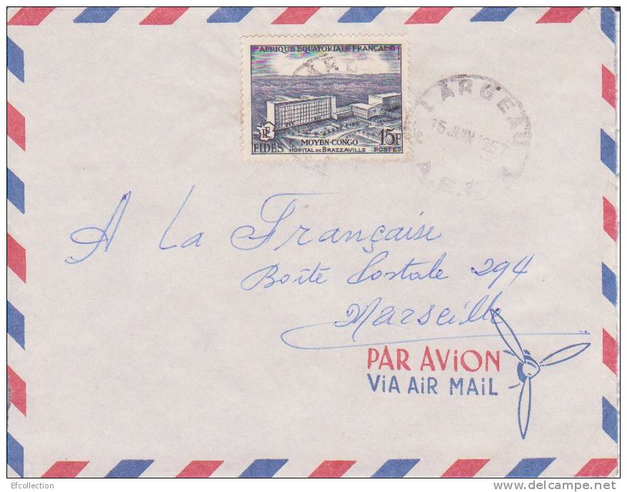 LARGEAU - TCHAD - Afrique - Colonies Francaises - Avion - Lettre - Marcophilie - Storia Postale